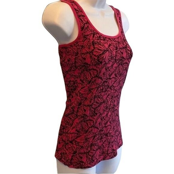 Miley Cyrus Tank Top Pink and Black Butterflies Junior Large - Picture 3 of 7